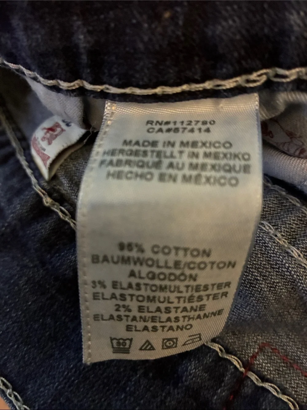 True Religion Jeans Men’s SZ 32 Blue Denim Skinny No flap Big T